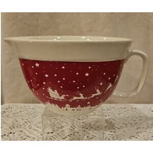 The Bakeshop by Master Class Santa's Trip Ceramic 3 QT Mixing Bowl